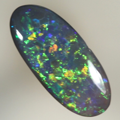 SOLID BLACK OPAL Bright orange and green Pinfire pattern